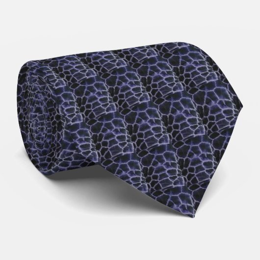 Animal Print Blue Krawatte (Gerollt)