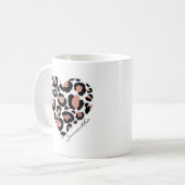 Animal Print Cheetah Leopard Muster Herzname Kaffeetasse (Vorderseite Links)