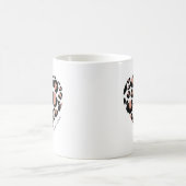 Animal Print Cheetah Leopard Muster Herzname Kaffeetasse (Mittel)