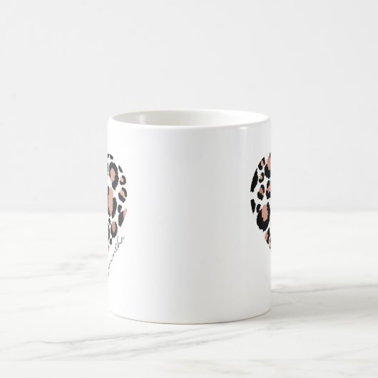 Animal Print Cheetah Leopard Muster Herzname Kaffeetasse (Mittel)