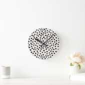 Animal Print Dots Black And White Dalmatian Runde Wanduhr (Zuhause)