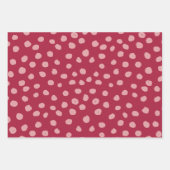 Animal Print Dots Magenta Geschenkpapier Set (Vorderseite 2)