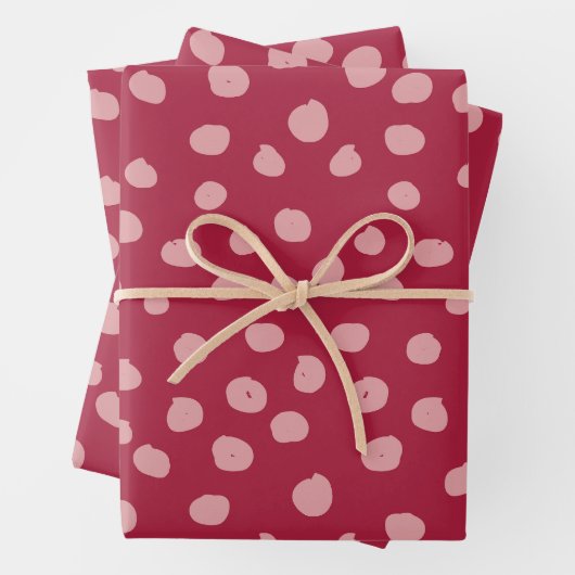 Animal Print Dots Magenta Geschenkpapier Set (Beispiel)