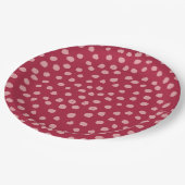 Animal Print Dots Magenta Pappteller (Schrägansicht)