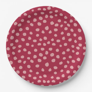 Animal Print Dots Magenta Pappteller