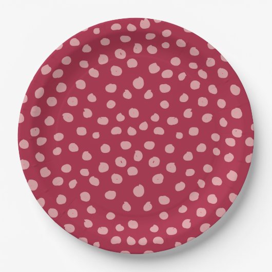 Animal Print Dots Magenta Pappteller (Vorderseite)