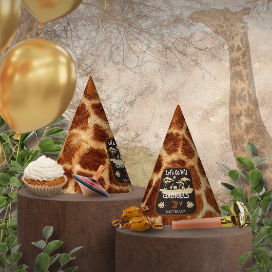 Animal Print Giraffe Geburtstagsparty Hat Partyhütchen