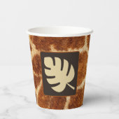 Animal Print Giraffe Geburtstagstorapier Pappbecher (Rückseite)