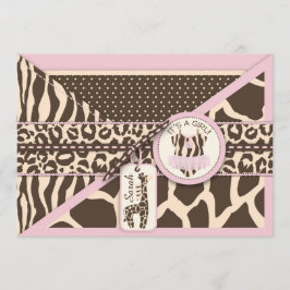 Animal Print Giraffe und Tutu Jumper Baby Shower Einladung