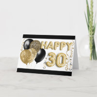 Animal Print & Gold Balloons Happy 30. Geburtstag