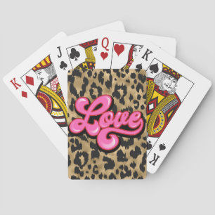 Animal Print Gold Liebe Spielkarten