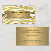 Animal Print Golden Visitenkarte (Vorne/Hinten)