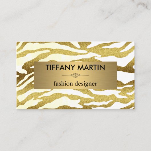 Animal Print Golden Visitenkarte (Vorderseite)
