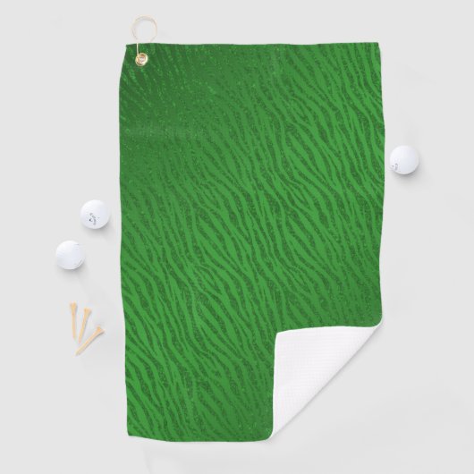 Animal Print Green Glitzer Glam Golfhandtuch (Insitu)