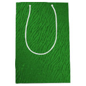 Animal Print Green Glitzer Glam Mittlere Geschenktüte (Vorderseite)