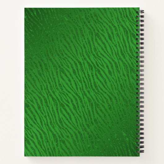 Animal Print Green Glitzer Glam Notizblock (Rückseite)