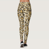 Animal Print Jaguar Light Yellow und Orange Leggings (Rückseite)