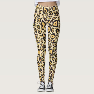Animal Print Jaguar Light Yellow und Orange  Leggings