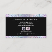 Animal Print Leopard Holographic Glitzer Salon Visitenkarte (Rückseite)