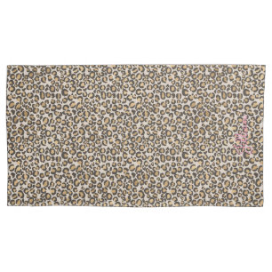 Animal Print Leopard NAME Nuetral Chic Trendy Kissenbezug