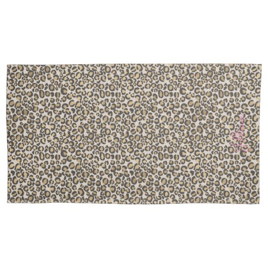 Animal Print Leopard NAME Nuetral Chic Trendy Kissenbezug (Vorderseite)