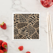 Animal Print - Leopard und Zebra - pastel gold Serviette (Beispiel)