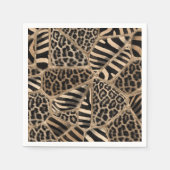 Animal Print - Leopard und Zebra - pastel gold Serviette (Vorderseite)