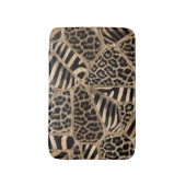 Animal Print - Leopard und Zebra - Pastellgold Badematte (Vorderseite Vertikal)