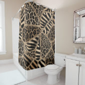Animal Print - Leopard und Zebra - Pastellgold Duschvorhang (Beispiel)