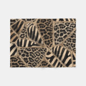 Animal Print - Leopard und Zebra - Pastellgold Fleecedecke (Vorderseite (Horizontal))