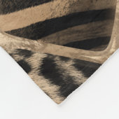 Animal Print - Leopard und Zebra - Pastellgold Fleecedecke (Ecke)