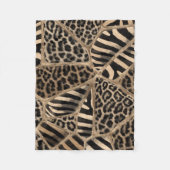 Animal Print - Leopard und Zebra - Pastellgold Fleecedecke (Vorderseite)