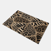 Animal Print - Leopard und Zebra - Pastellgold Fußmatte (Schrägansicht)