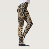 Animal Print - Leopard und Zebra - Pastellgold Leggings (Rechts)