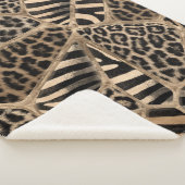 Animal Print - Leopard und Zebra - Pastellgold Sherpadecke (3/4)