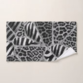 Animal Print - Leopard und Zebra - Silber Badhandtuch Set (Handtuch)