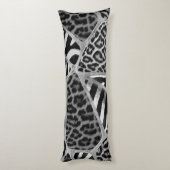 Animal Print - Leopard und Zebra - Silber Seitenschläferkissen (Rückseite (Vertikal))