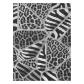 Animal Print - Leopard und Zebra - Silber Tischdecke (Vorderseite)