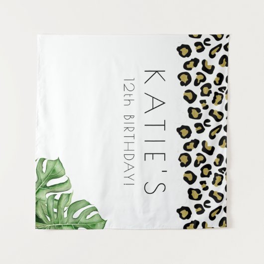 Animal Print Let's Get Wild Party Banner Wandteppich (Vorderseite (Horizontal))