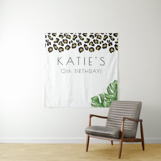 Animal Print Let's Get Wild Party Banner Wandteppich (Beispiel)