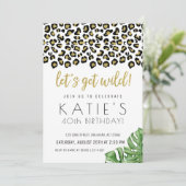 Animal Print Let's Get Wild Safari Dschungel Einladung (Stehend Vorderseite)