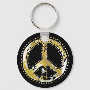 Animal Print Peace Schild I + Ihr Backgr. Ideen Schlüsselanhänger