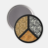 Animal Print Peace Sign Magnet (Vorderseite/Rückseite)