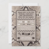 Animal Print Schlange Taupe Birthday Einladung (Rückseite)