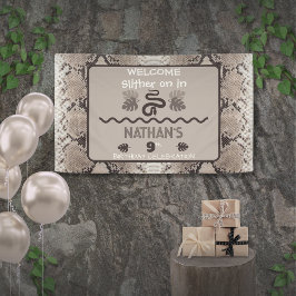 Animal Print Schlange Taupe Geburtstag Banner