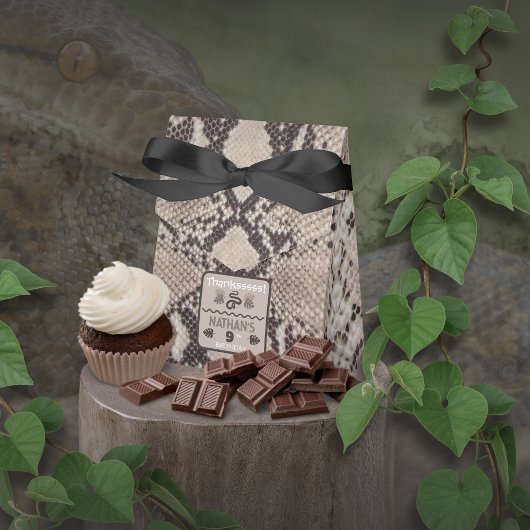 Animal Print Schlange Taupe Geburtstag Geschenkschachtel