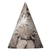 Animal Print Schlange Taupe Geburtstag Partyhütchen (Rückseite)