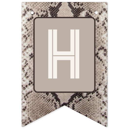 Animal Print Schlange Taupe Geburtstag Wimpelkette (Zweite Fahne)