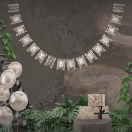 Animal Print Schlange Taupe Geburtstag Wimpelkette