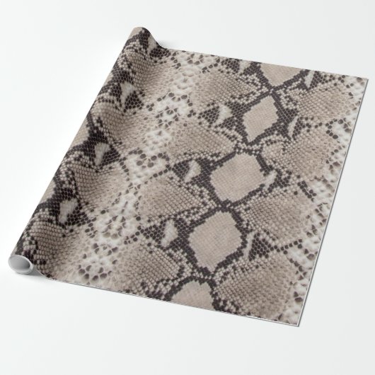 Animal Print Schlange Taupe Geschenkpapier (Ungerollt)